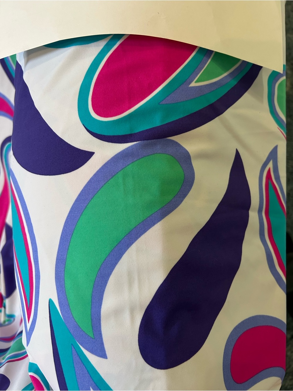 Bright Abstract Print Fabric in White, Purple, Green & Pink